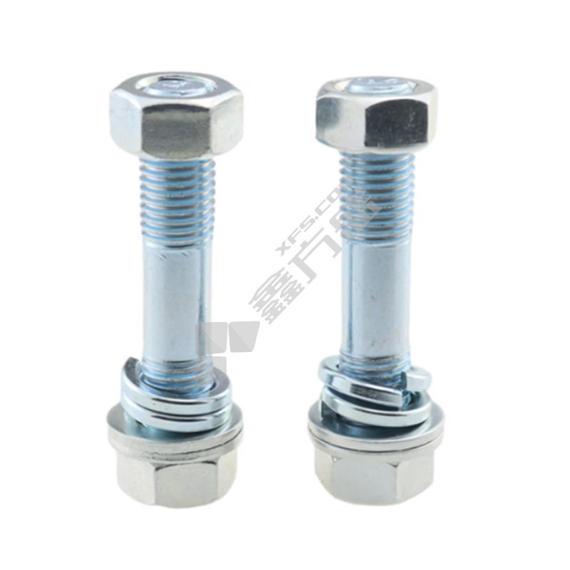 镀锌 碳钢 镀锌双头螺栓含双螺母双平垫双弹垫 M16/140mm