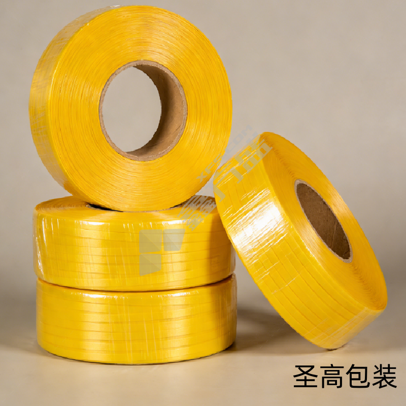 圣高包装 PET塑钢带（机用） 黄色，机用捆扎带PET材质，带宽15.5mm，带厚0.8mm;捆扎带卷内径:406mm外径:600mm卷宽:150mm，