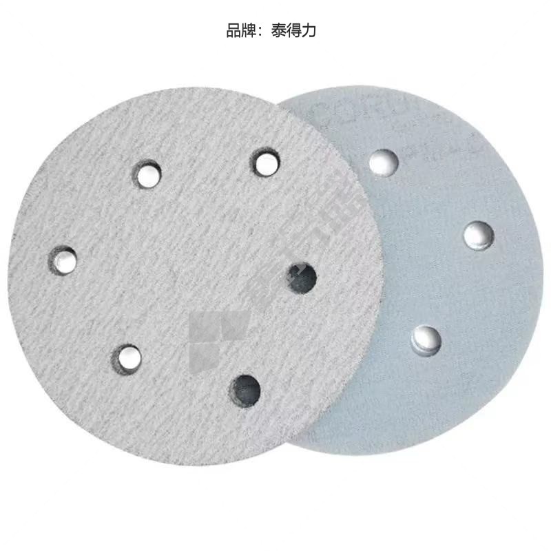 泰得力 6孔背绒圆形砂纸 5寸 80目