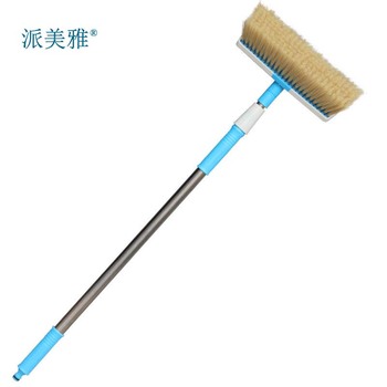 派美雅 软毛洗车刷子 1.3米不锈钢伸缩杆26cm塑料板软毛刷头 不通水