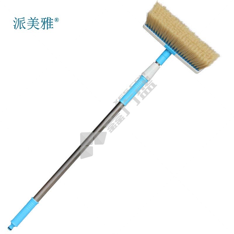 派美雅 软毛洗车刷子 1.3米不锈钢伸缩杆26cm塑料板软毛刷头 不通水