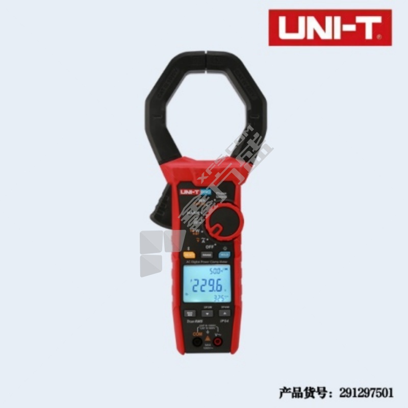 优利德 数字钳形功率计 291297501 显示位数/平均值/真有效值：有功/无功/视在功率/功率因素/相位角 钳口尺寸：85*75mm 交/直流电流：1000A交流有效值测量 频响：频率 /40次电压和电流谐波分析 交/直流电压:1000V交流有效值测量 电阻/电容:/ 温度