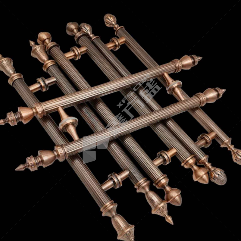国产优品 仿古铜皇冠头门把手 管51mm*2000*1500mm孔距