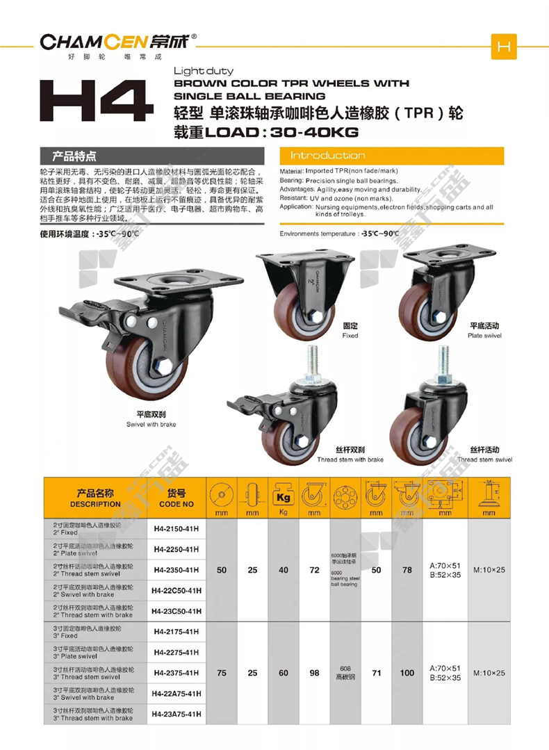 常成 脚轮 轻型tpr【报价 规格型号 采购价格 品牌】-鑫方盛