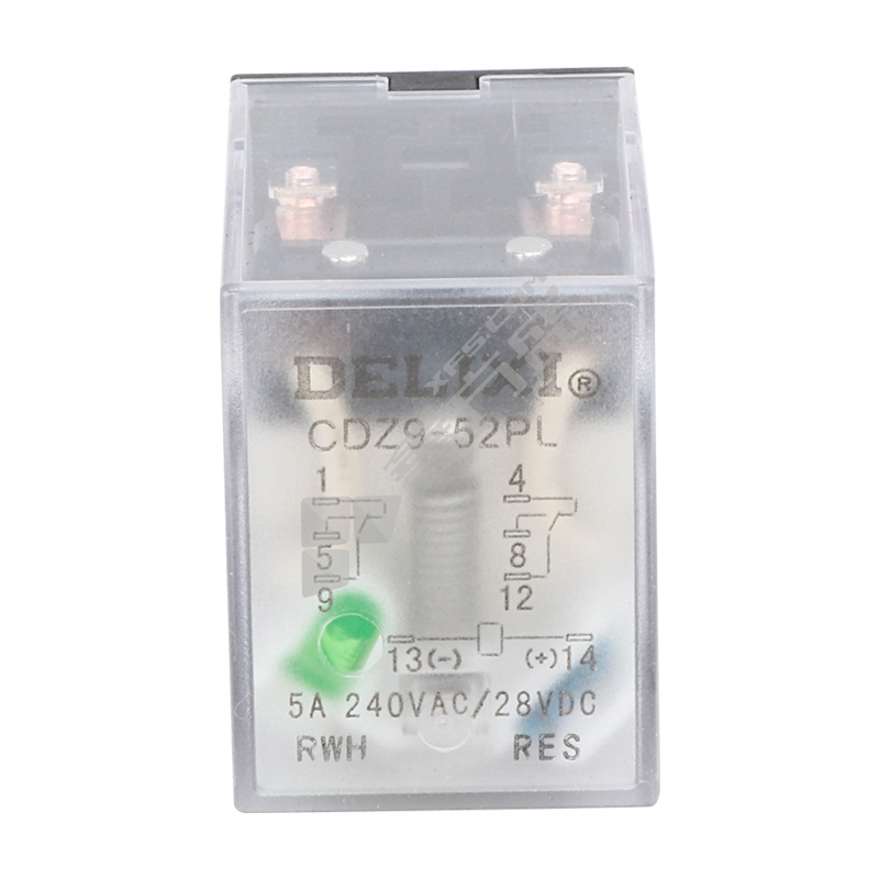 德力西DELIXI 小型电磁继电器CDZ952PLDC24V CDZ9-52PL (带灯）DC24V