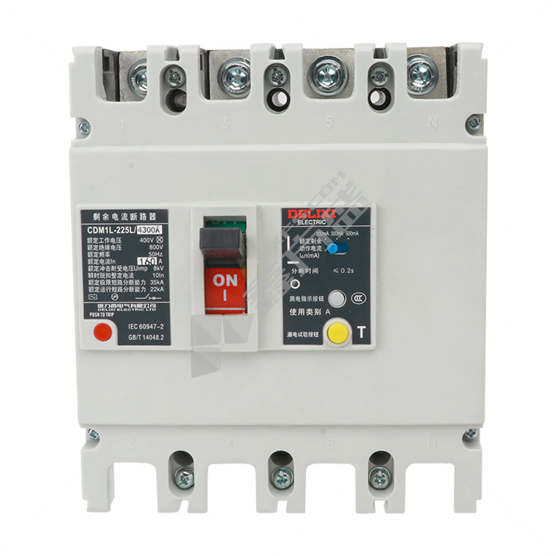 德力西DELIXI 塑壳漏电断路器CDM1L225L4300 CDM1L-225L/4300A 225A 100-300-500mA