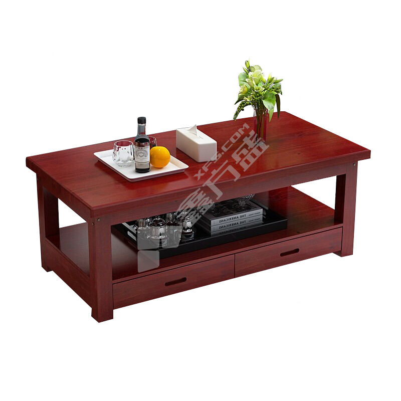 木制 茶几 1200*600*550mm 红棕色