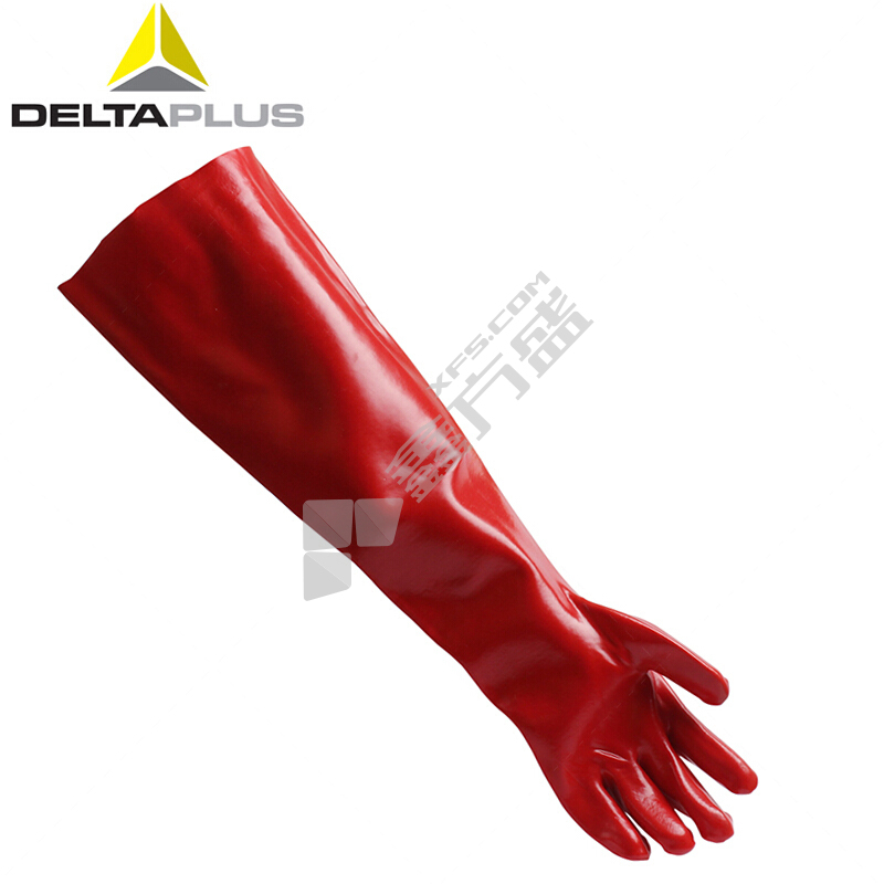 代尔塔 201601 加长版PVC防化手套 201601 加长60cm 红色 PVC