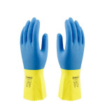 代尔塔 201330 乳胶防化手套 201330 9码 蓝黄色 乳胶