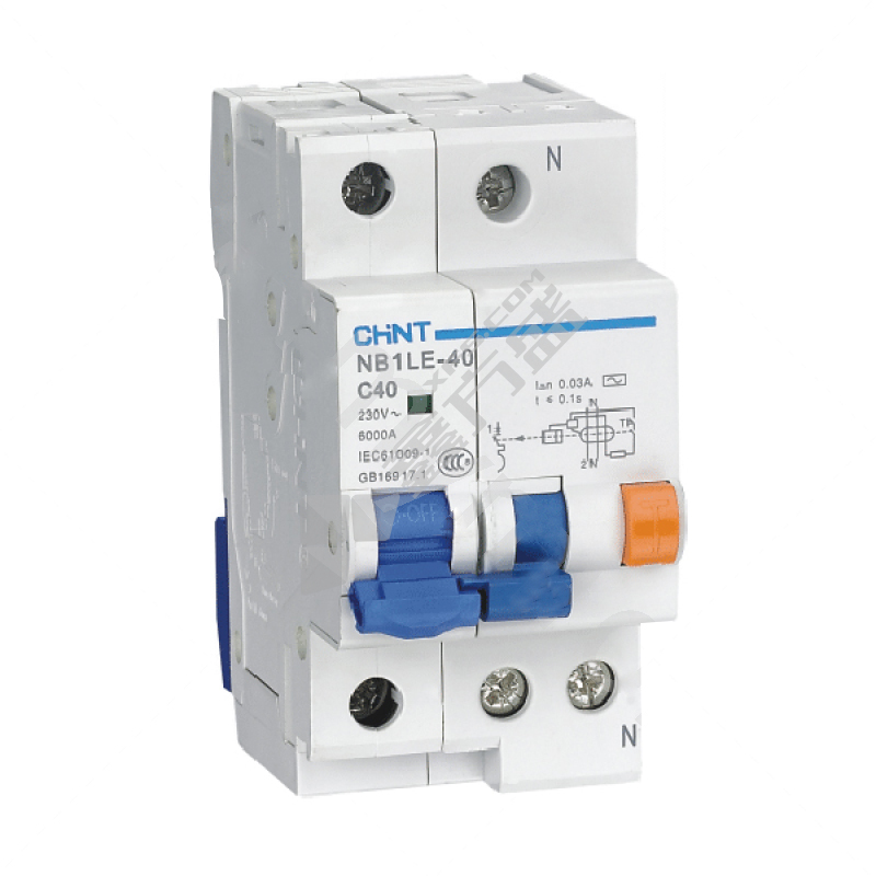 正泰 CHNT 小型漏电断路器NB1LE-40系列1P+N NB1LE-40 1P+N C10 100mA 电子式 10A 100mA 1P+N 6kA