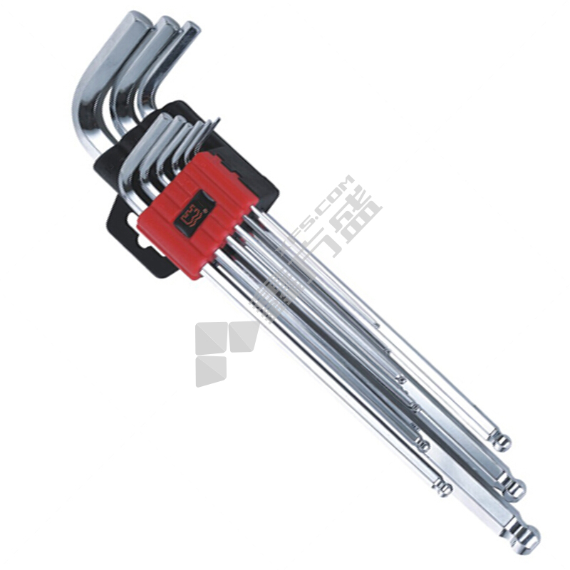 长城精工 GREATWALL 9PCSS2镜面球头加长内六角扳手组套 1.5~10mm 9件套 348609