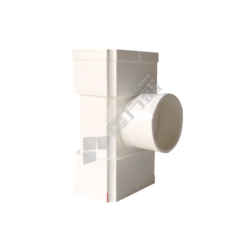 联塑 PVC方接圆三通 雨落水 75*50*50 白色