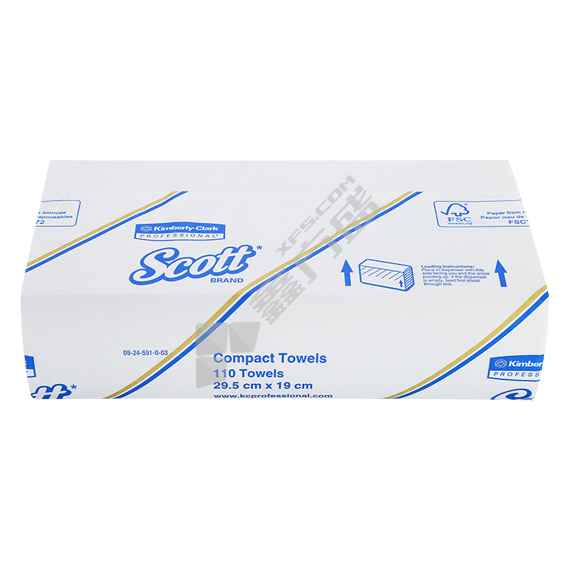 金佰利 58550 SCOTT适高AIRFLEX纤巧6折式擦手纸 单层 110张 110张/包 16包/箱 295*195mm