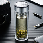 哈尔斯 HBL-W-300-73-SC 晶韵双层玻璃杯 银色 300ml HBL-W-300-73-SC