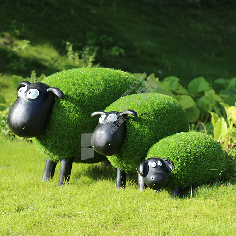 万硕 玻璃钢雕塑草皮羊 约120cm*80cm*80cm