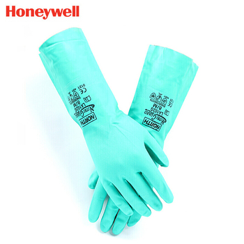 霍尼韦尔 无衬丁腈防护手套 LA172G 10码 蓝绿色