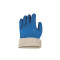 代尔塔 201920 舒适型天然乳胶防化植棉手套 201920 8.5码 蓝色 乳胶