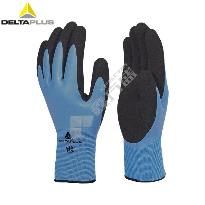 代尔塔 201736 乳胶 防寒手套 10码 蓝黑色