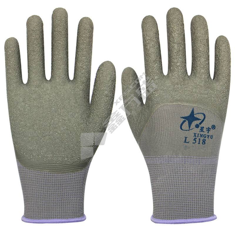 星宇 灰尼龙灰皱半浸手套 均码 灰色 L518