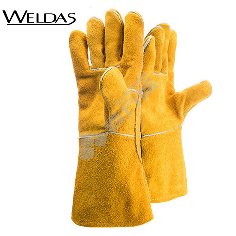 威特仕 10-2118 防火耐磨常规电焊手套 10-2118 XL 34cm 尊黄色