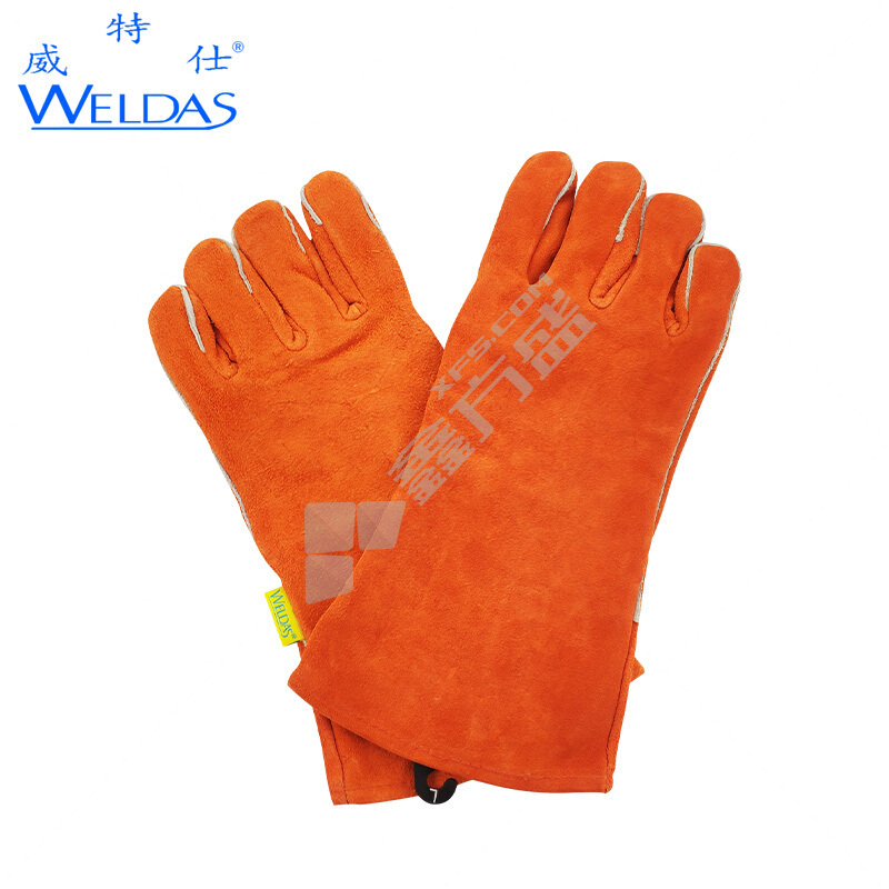 威特仕 10-2101 防火耐磨常规电焊手套 10-2101 XL 34cm 锈橙色