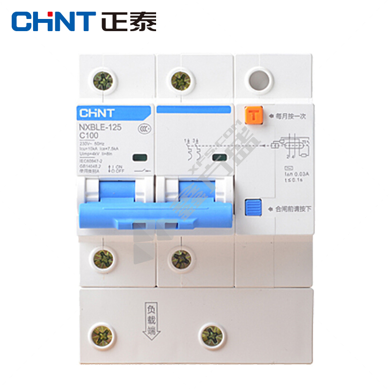 正泰 CHNT 小型漏电断路器NXBLG-125系列2P NXBLG-125 2P D125 50mA 电子式 125A 50mA 2P 10kA