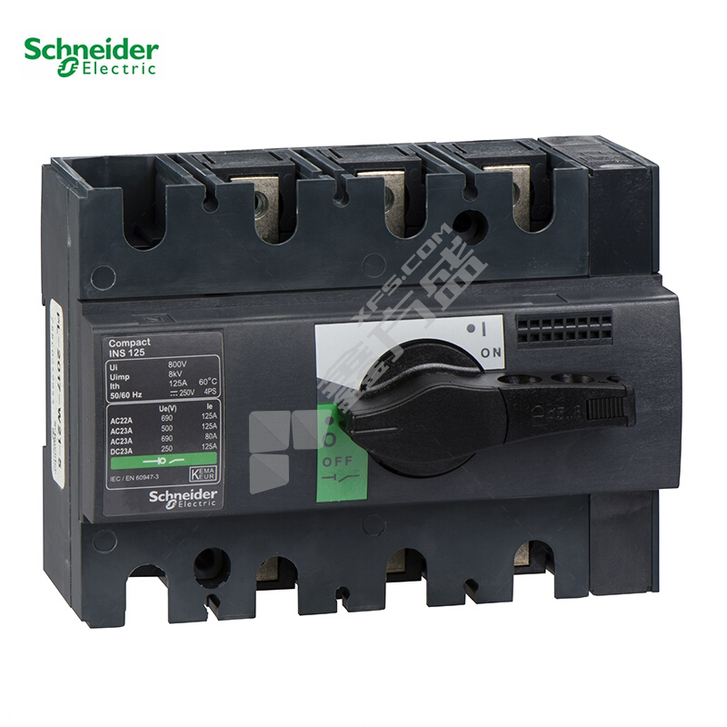 施耐德Schneider 负荷开关 INS125 INS125 4P 黄色面盖红色手柄(28927)
