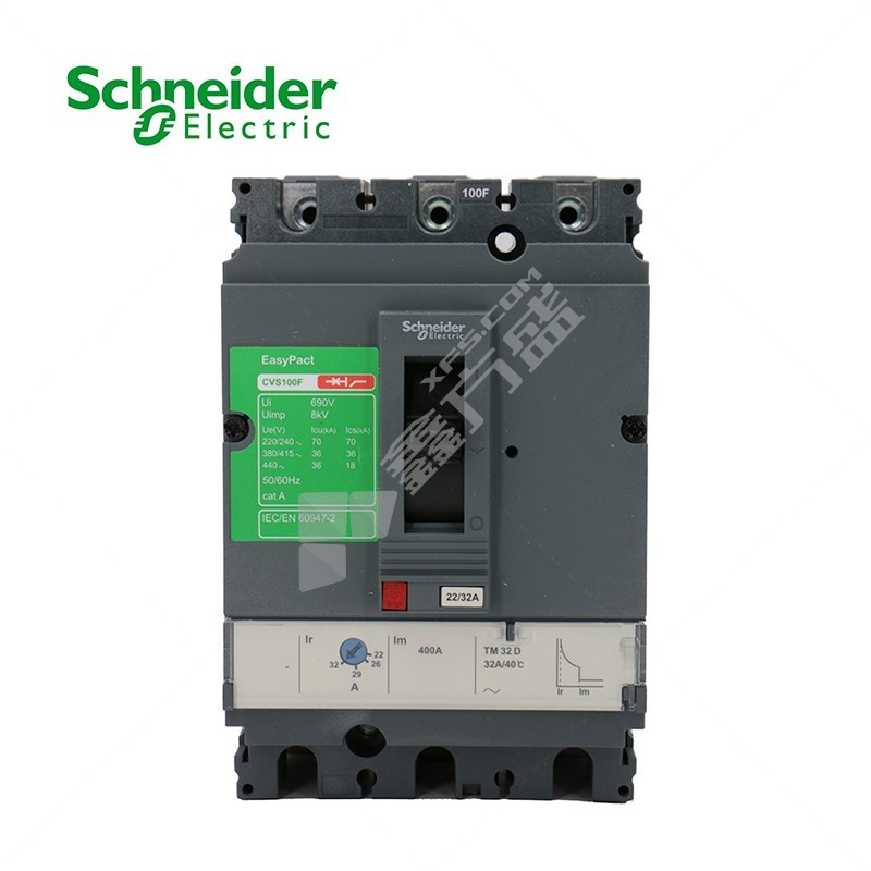 施耐德Schneider 塑壳电动机保护断路器 CVS100F 固定式前接线 CVS100F MA100 3P3D(3P)固定式前接线