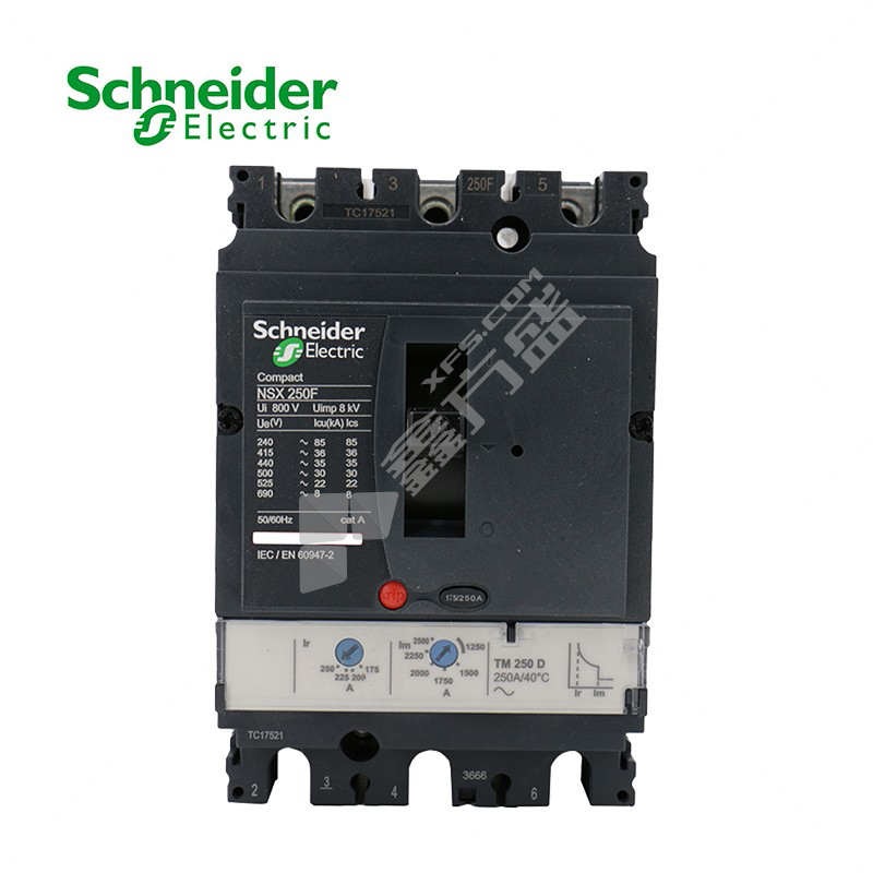 施耐德Schneider 塑壳电动机保护断路器NSX250F NSX250F MA150 3P3D (3P) 固定式前接线