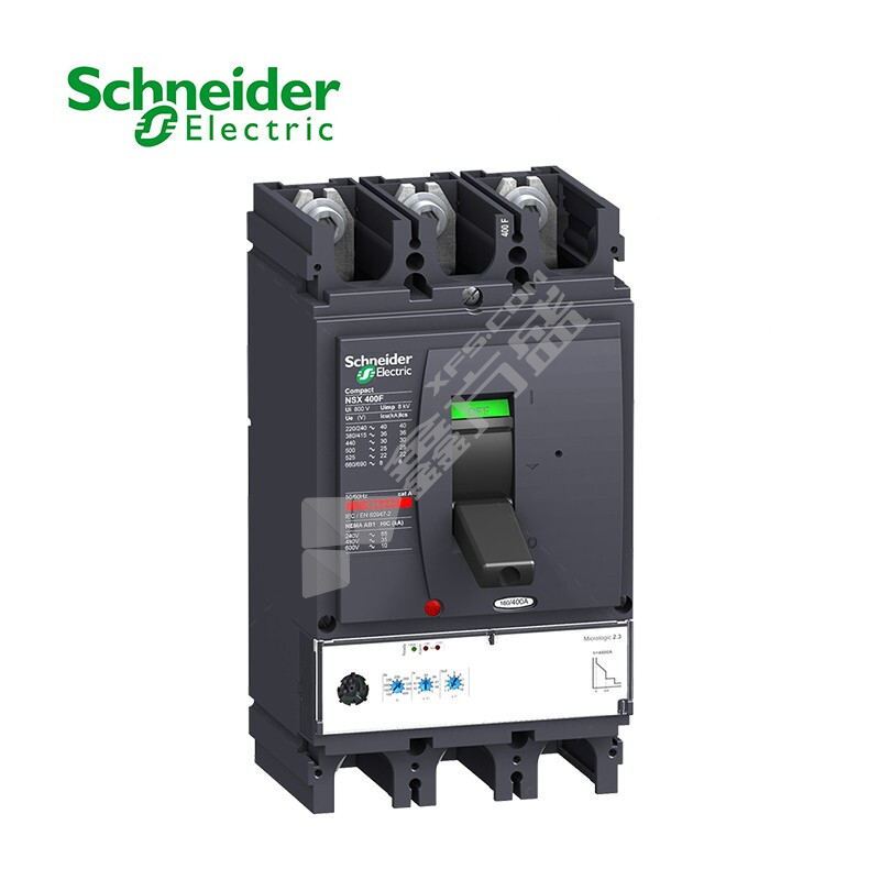 施耐德Schneider 塑壳电动机保护断路器固定式前接线 NSX400F MIC2.3M 320A3P3D(3P)固定式前接线