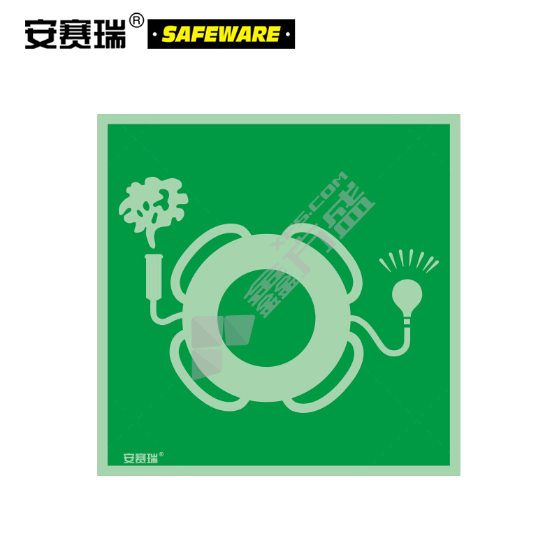 安赛瑞 20284 不干胶贴IMO安全标志 20284 15×15cm/带灯救生圈