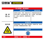 安赛瑞 14598 噪声危害告知卡 14598 60×45cm 噪声