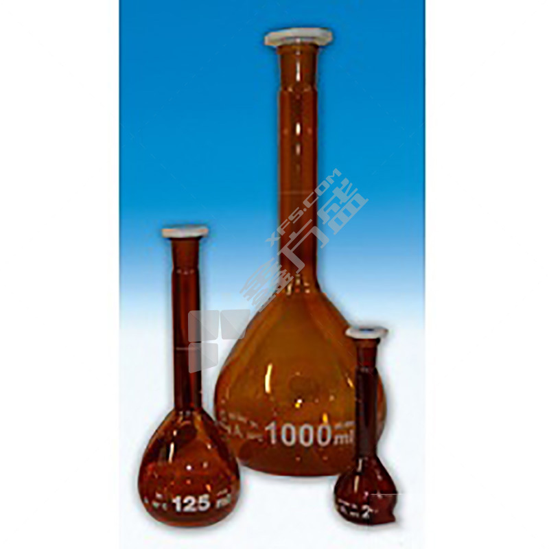 WITEG USP级容量瓶 棕色 3.3玻璃 PE顶塞 白标 含证书 SGCR-3-670-015-P-USP