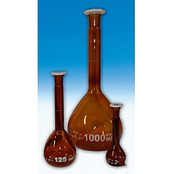 WITEG USP级容量瓶 棕色 3.3玻璃 PE顶塞 白标 含证书 SGCR-3-670-015-P-USP
