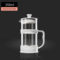 天喜 塑料蓋法壓壺 350ml 白色+透明 TBL207-350