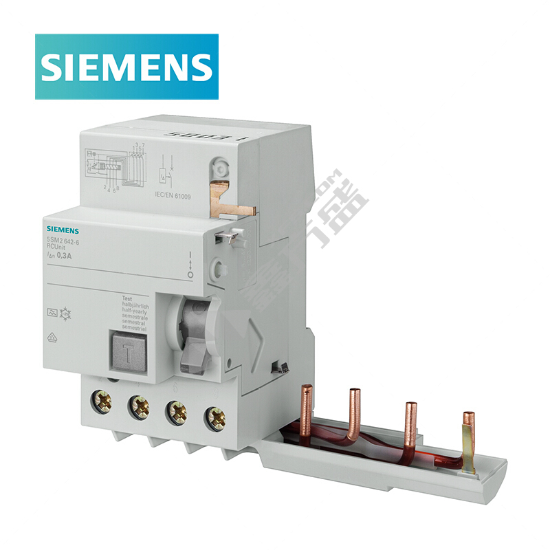 西门子SIEMENS 电子式漏电模块附件5SM2系列4P 5SM2 AC 300mA 4P 63A