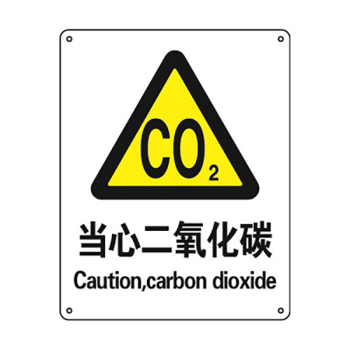 安赛瑞 35143 当心二氧化碳铝制安全标识牌 35143 250×315mm 当心二氧化碳