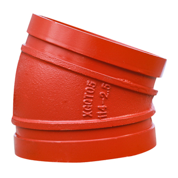 铂海 高温红色11.25°沟槽衬塑弯头 DN65 φ76 红色