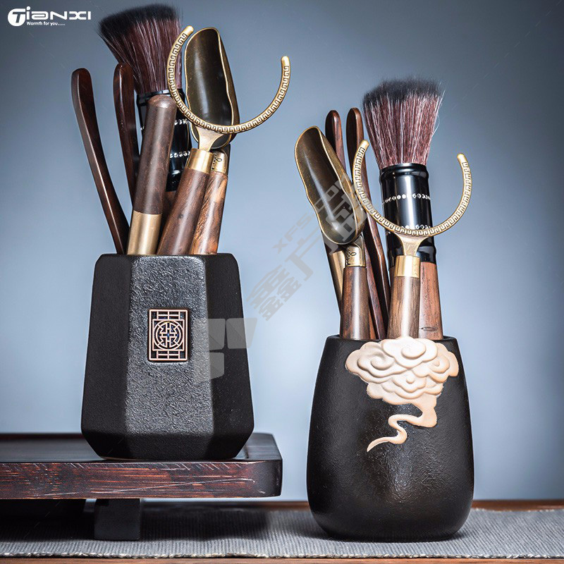 天喜 TBP105-01 祥云茶道六君子 黑色 TBP105-01