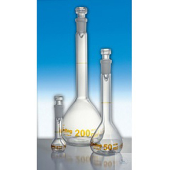 WITEG A级透明玻璃容量瓶 棕标 玻璃顶塞 SGCR-3-668-012
