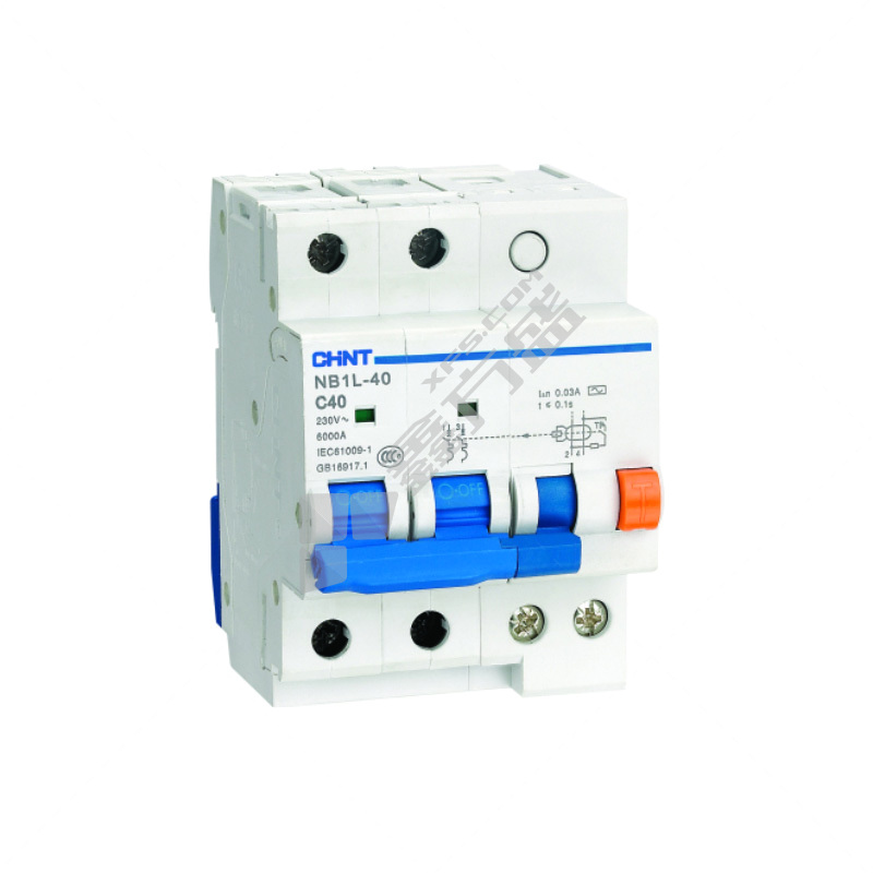 正泰 CHNT 小型漏电断路器NB1L-40系列4P NB1L-40 4P C6 300mA(R) 电磁式 6A 300mA 4P 6kA