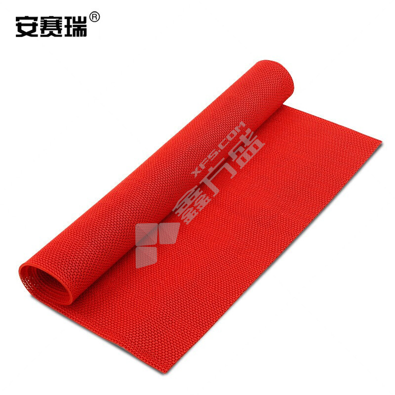 安赛瑞 12284 镂空防滑地垫 90cm×15m/红色 12284