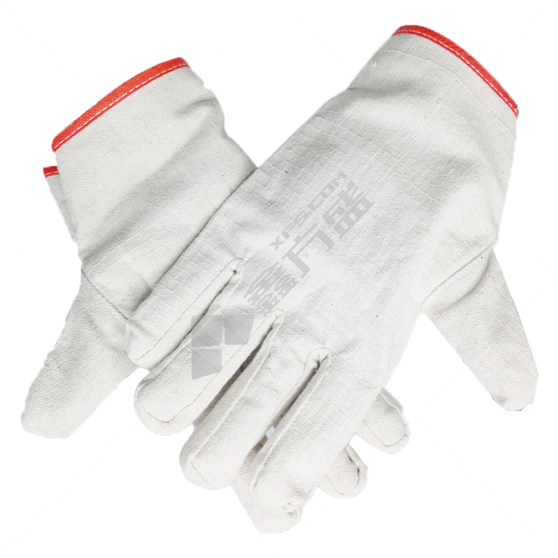 君御 双层帆布手套 均码 红边 24道线