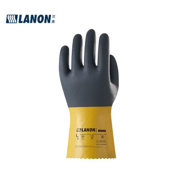 兰浪 U200 止滑PVC手套 L 黄灰拼接