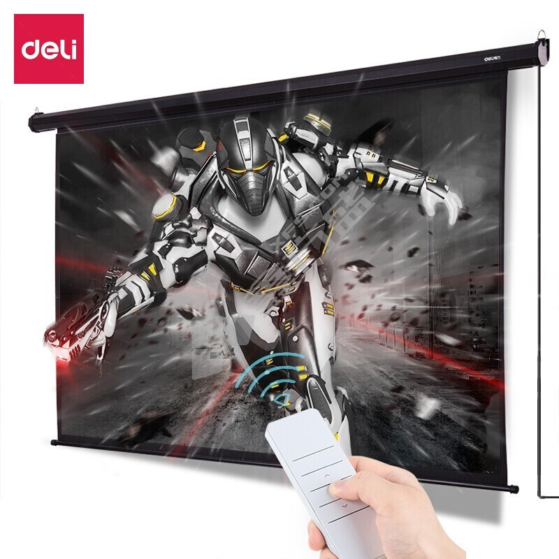得力 电动遥控投影幕 50443 120英寸 16:10