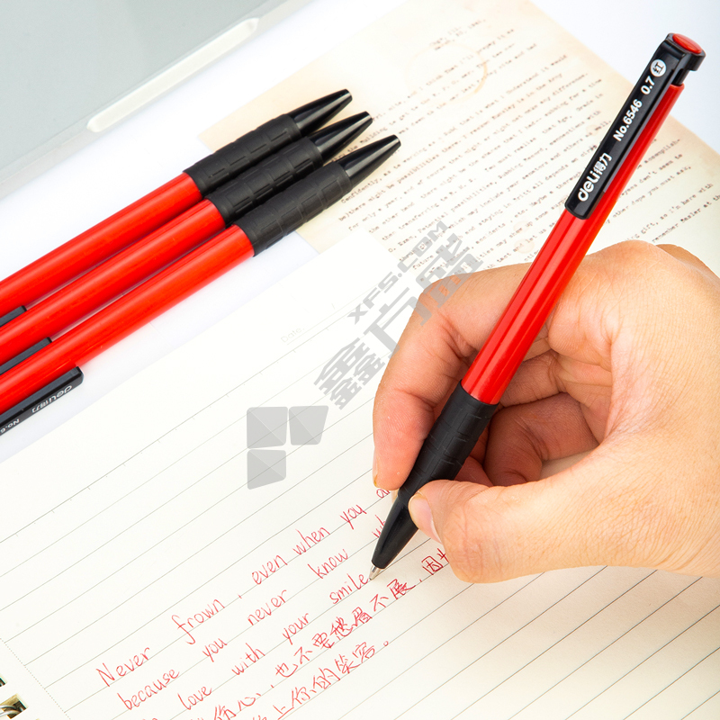 得力 6546 圆珠笔 红色 0.7mm 6546