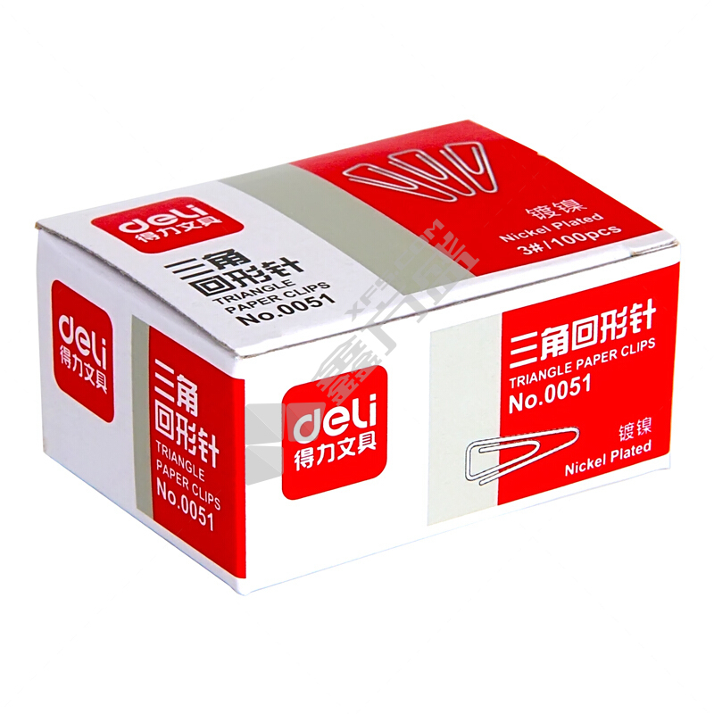 得力 回形针100枚/盒 29mm 银色 0051