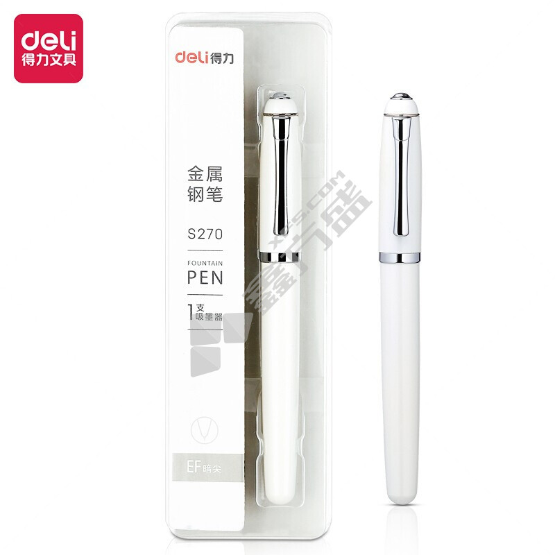 得力 S270 金属钢笔 EF 白色