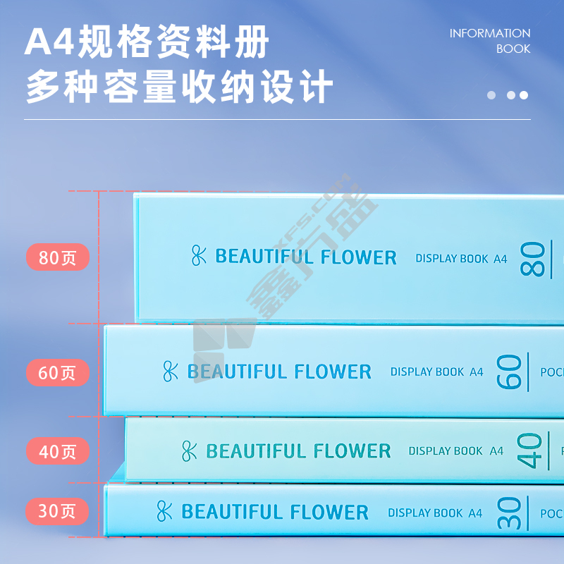 得力 5174 資料冊(cè) A4 紅色 40頁