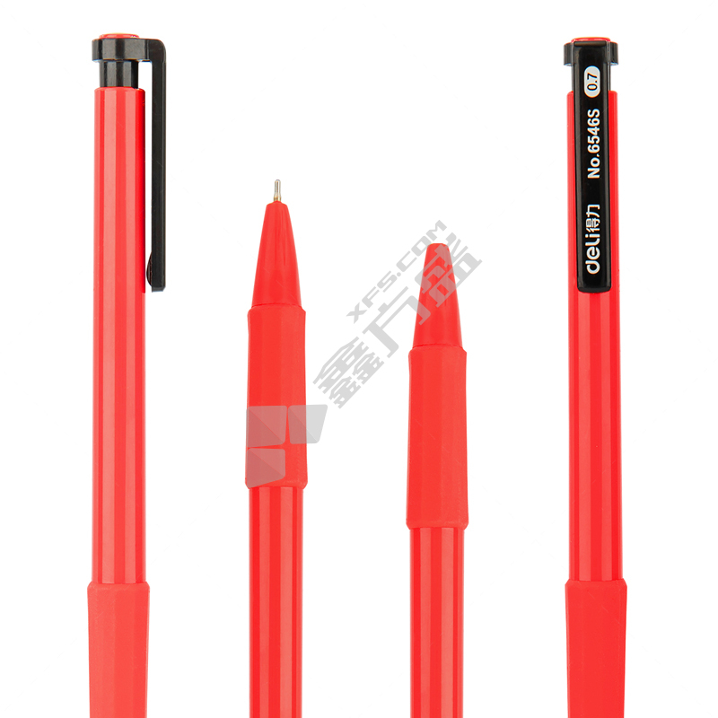 得力 6546S 中油笔 红色 0.7mm 6546S